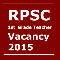 RPSC 1st grade teacher vacancy 2015 